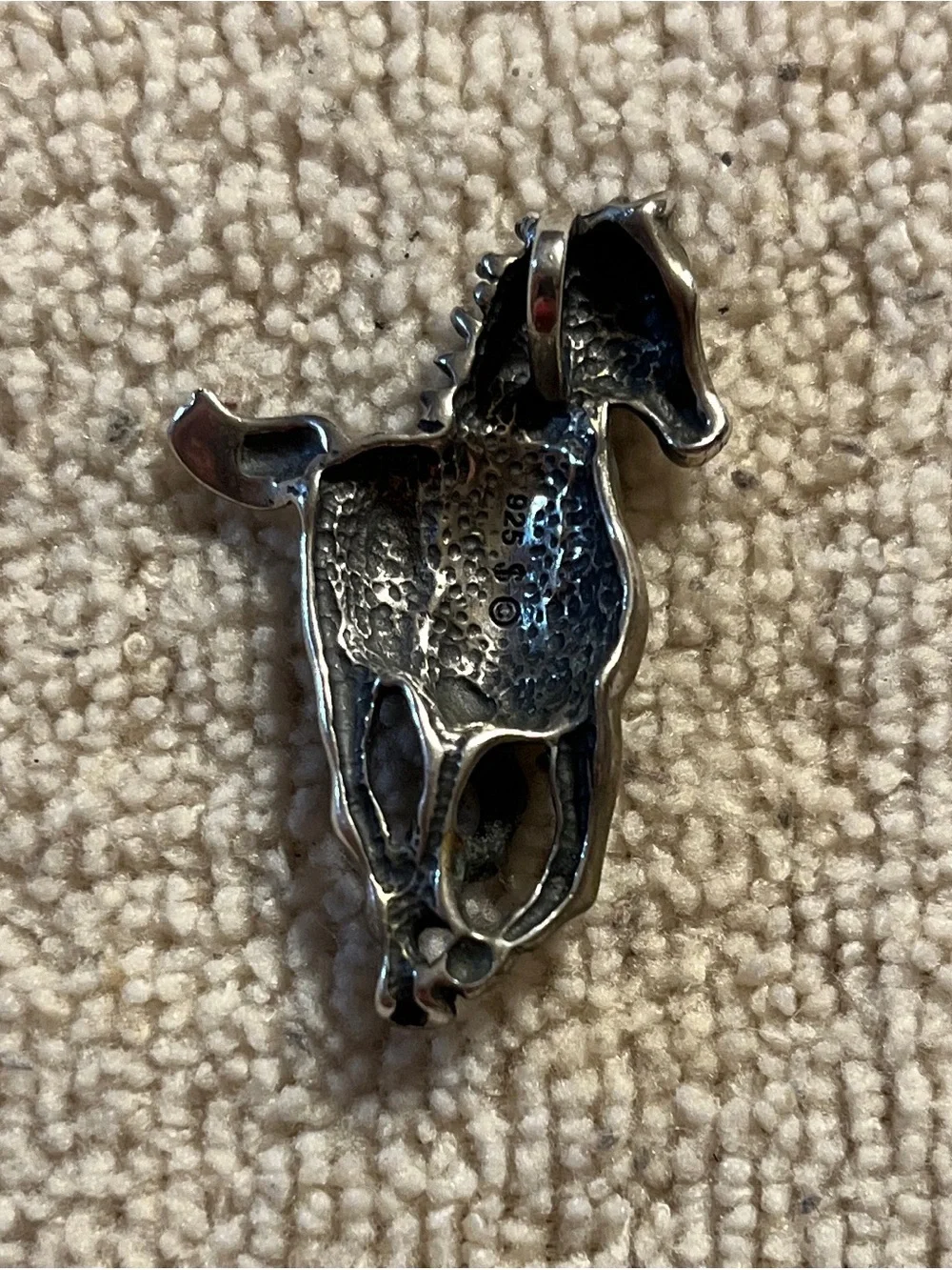 Silver Running Horse Pendant